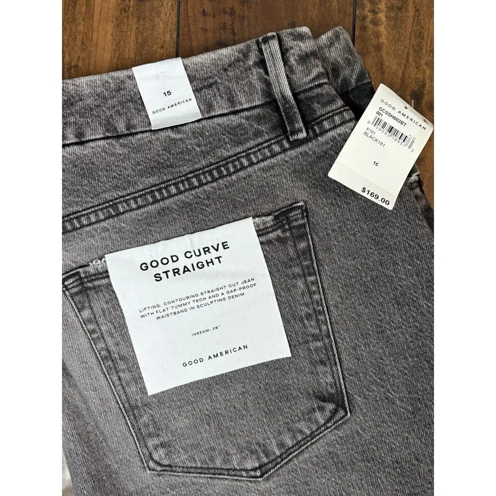 Good American |High-Waist Grey Split-Hem Women's Jeans